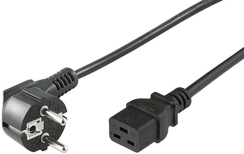 MicroConnect Power Cord CEE 7/7 - C19 5m Angled Schuko - C19 H05VV-F3x1.5mm2 CU, Male-Female-0
