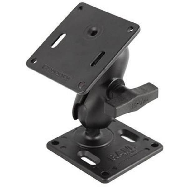RAM Mounts Aufbau-Set - 2x VESA-Platte (75x75 mm), kurzer Verbindungsarm, C-Kuge...