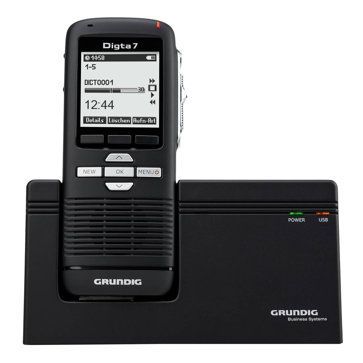 Grundig Digta 7 Stand-Alone Kit, 25 h, Quality Play (QP), Standardwiedergabe (SP), DSS,MP3,WAV, 200 - 7500 Hz, 64 - 192-3