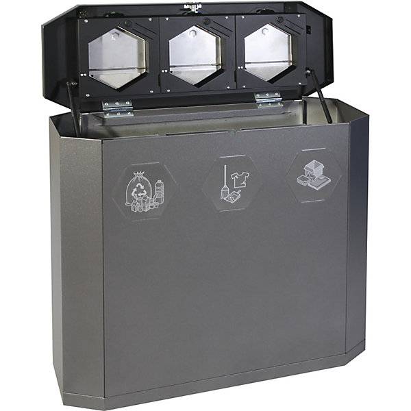 Wertstoffsammler Sixco swing Volumen 3 x 45 l eisenglimmer. Stumpf Metall GmbH 79325349-1