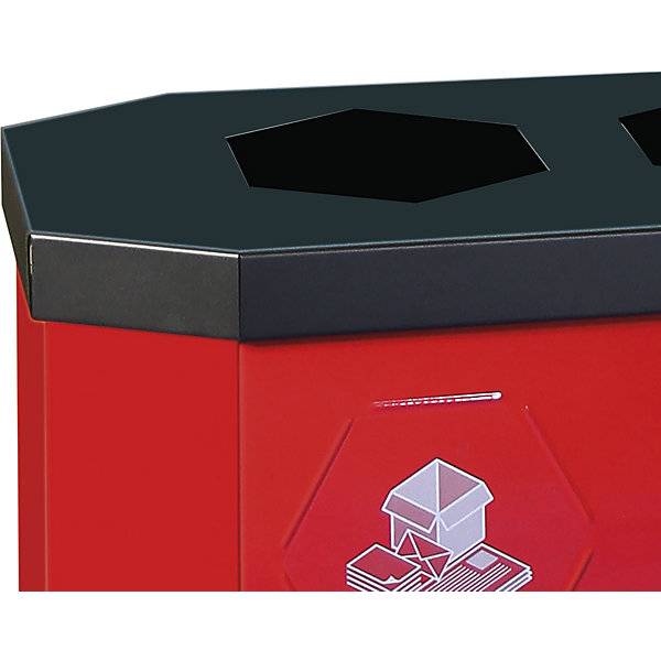 Wertstoffsammler Sixco smart Volumen 4 x 45 l rubinrot. Stumpf Metall GmbH 79327949-3