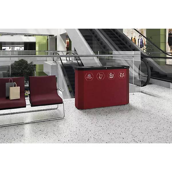 Wertstoffsammler Sixco swing Volumen 4 x 45 l rubinrot. Stumpf Metall GmbH 79326249-4