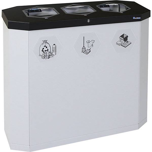 Wertstoffsammler Sixco smart Volumen 3 x 45 l lichtgrau. Stumpf Metall GmbH 79326749