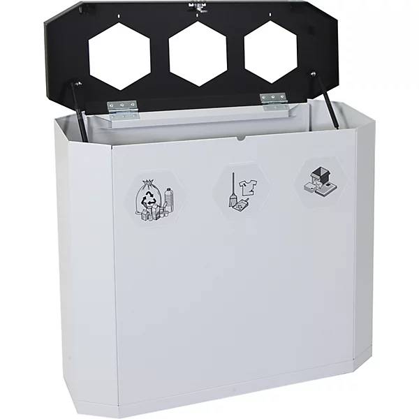 Wertstoffsammler Sixco smart Volumen 3 x 45 l lichtgrau. Stumpf Metall GmbH 79326749-3