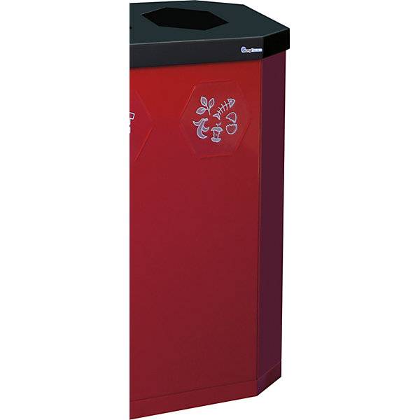 Wertstoffsammler Sixco smart Volumen 4 x 45 l rubinrot. Stumpf Metall GmbH 79327949-4