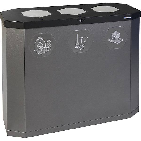Wertstoffsammler Sixco swing Volumen 3 x 45 l eisenglimmer. Stumpf Metall GmbH 79325349