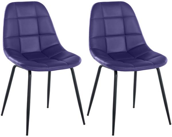 2er Set Stuhl Tom Kunstleder lila