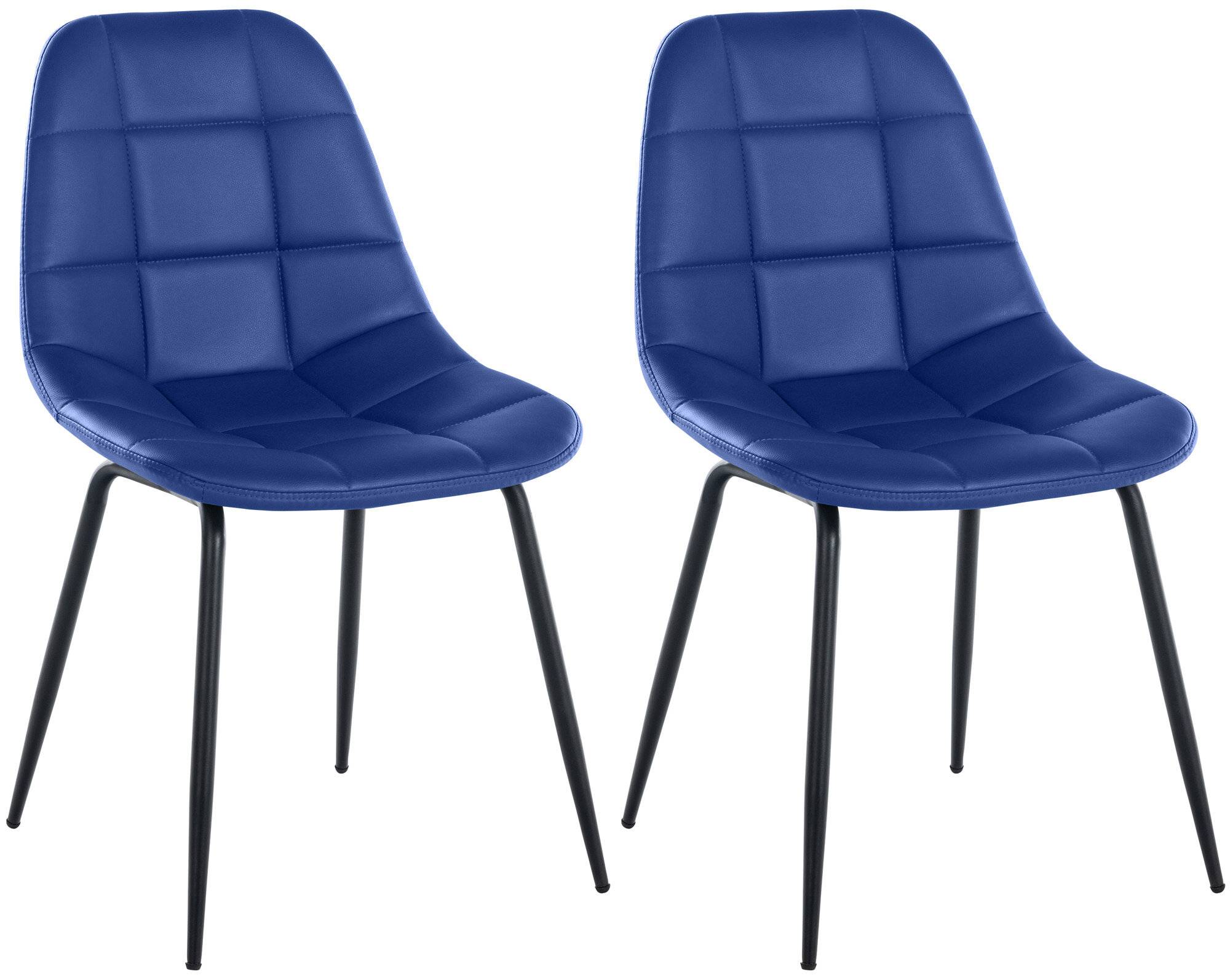 2er Set Stuhl Tom Kunstleder blau-0