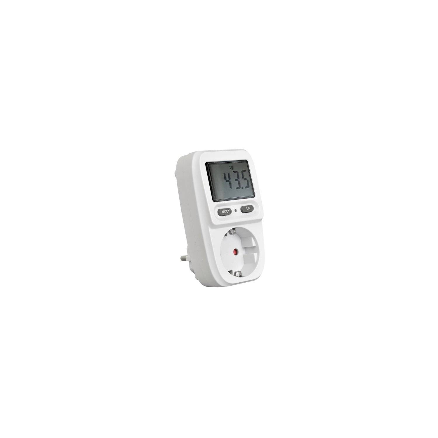 Steckdosenadapter Energiekosten-Messgerät Digital Mini Weiß-0