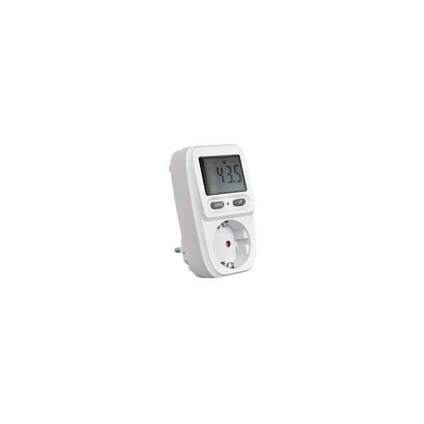 Steckdosenadapter Energiekosten-Messgerät Digital Mini Weiß