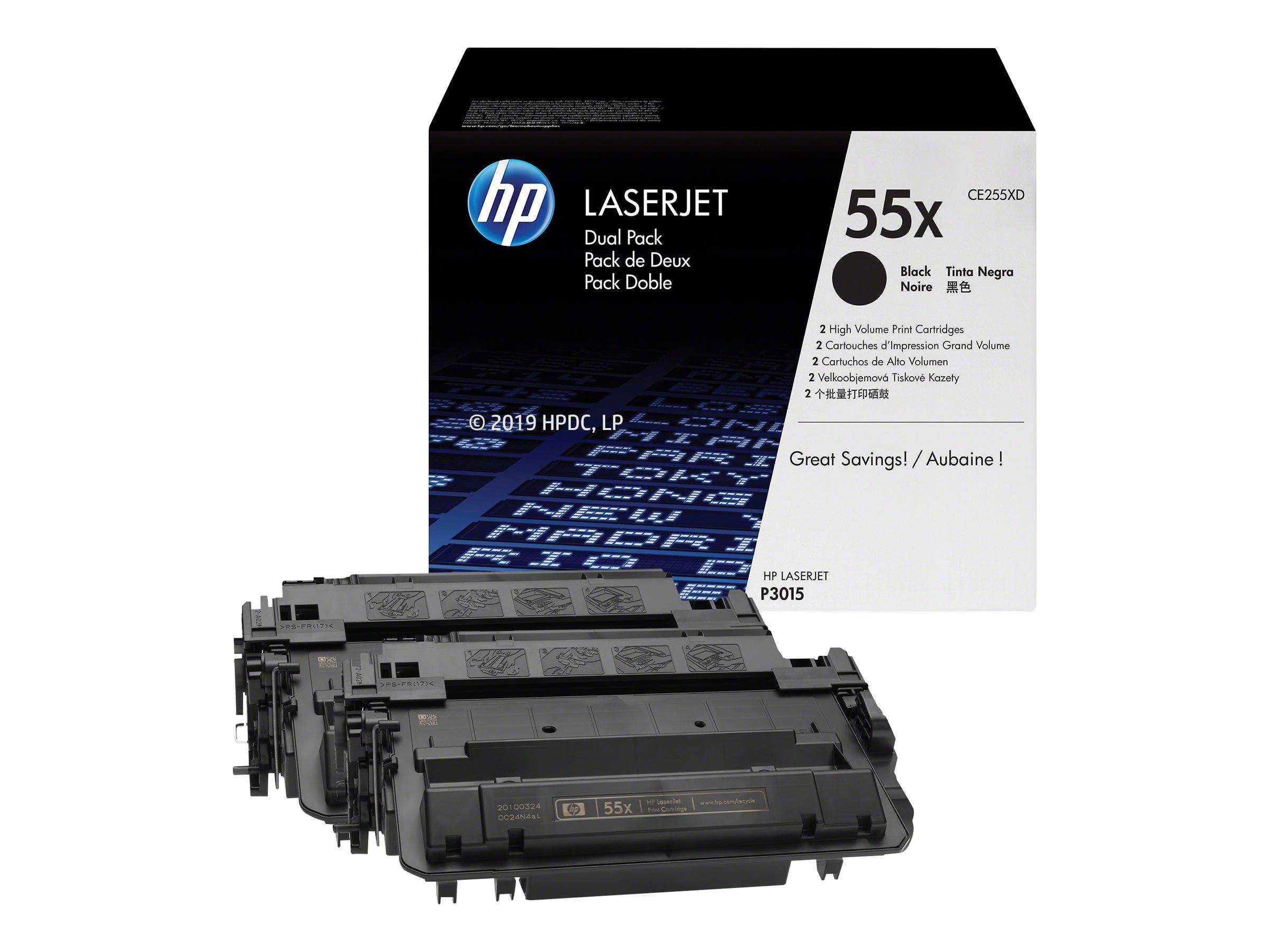 HP Toner CE255XD 55X 12.500Seiten schwarz 2 St./Pack.-1
