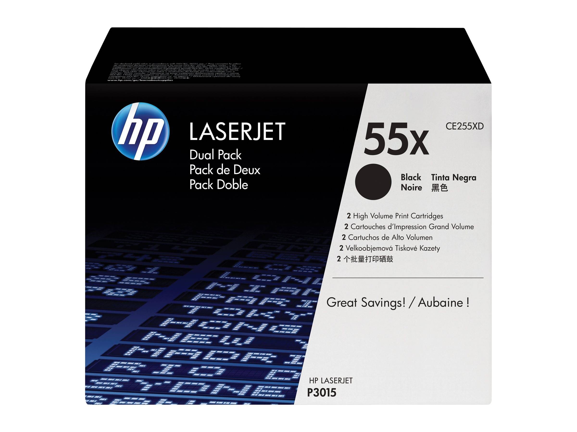 HP Toner CE255XD 55X 12.500Seiten schwarz 2 St./Pack.-3