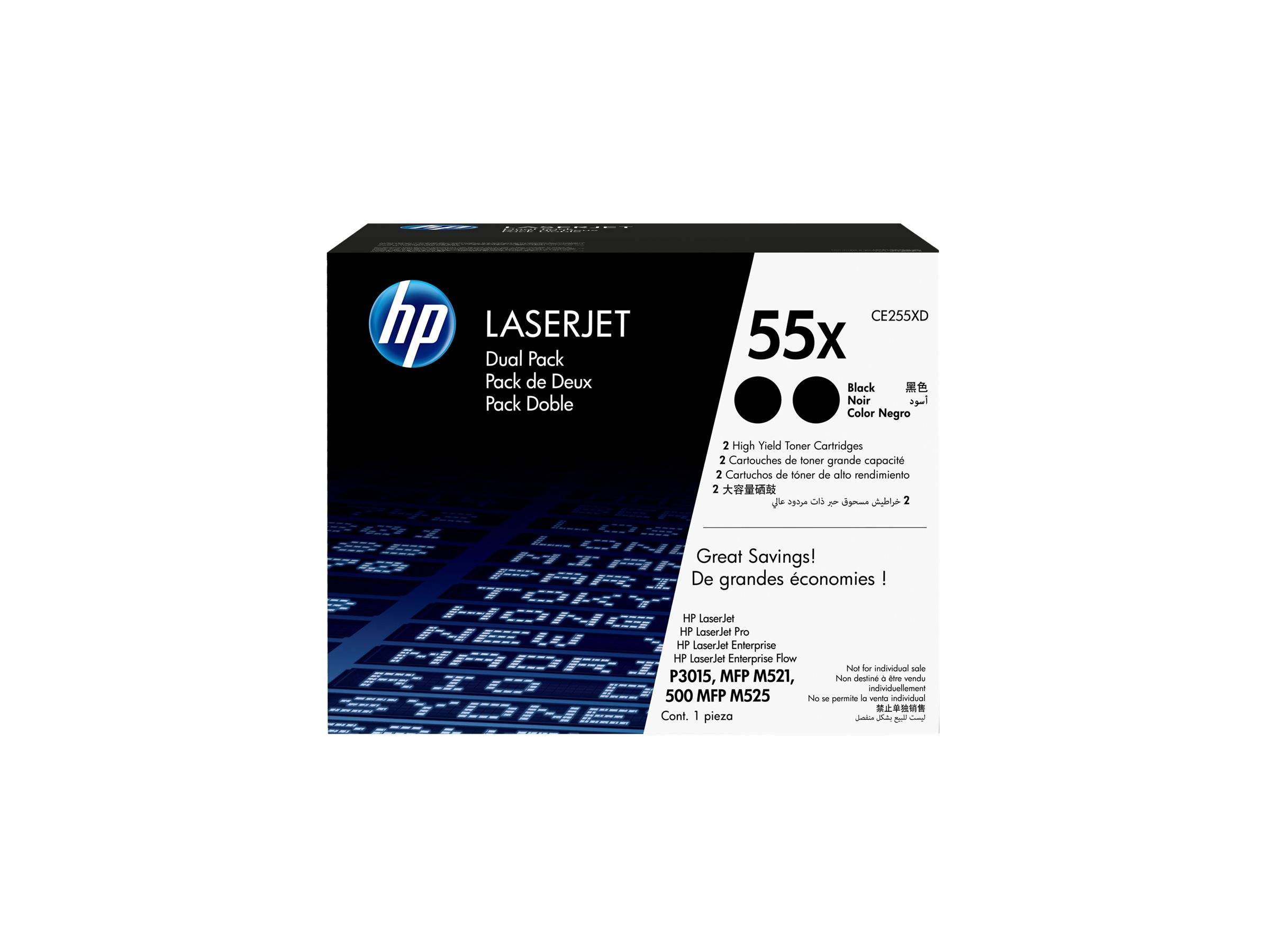 HP Toner CE255XD 55X 12.500Seiten schwarz 2 St./Pack.-4