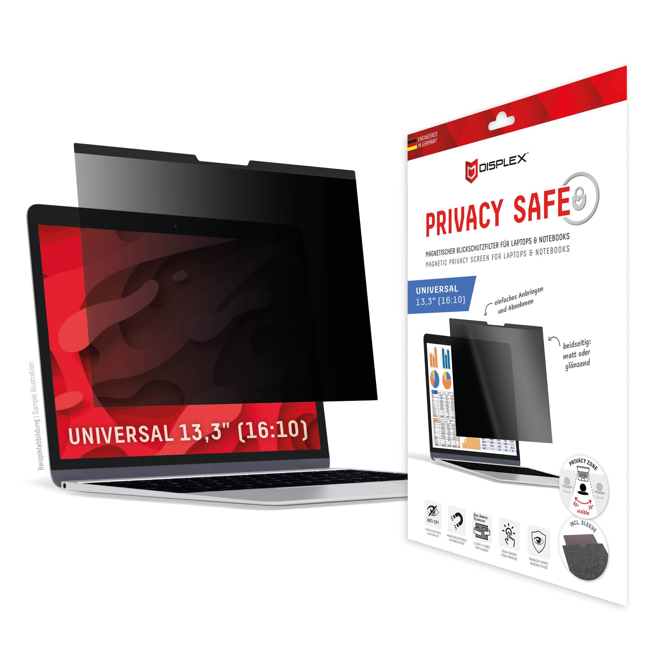 PRIVACY SAFE Magnetischer 2-Wege Blickschutzfilter für Laptop/ Notebook 13,3'' (16:10)-0