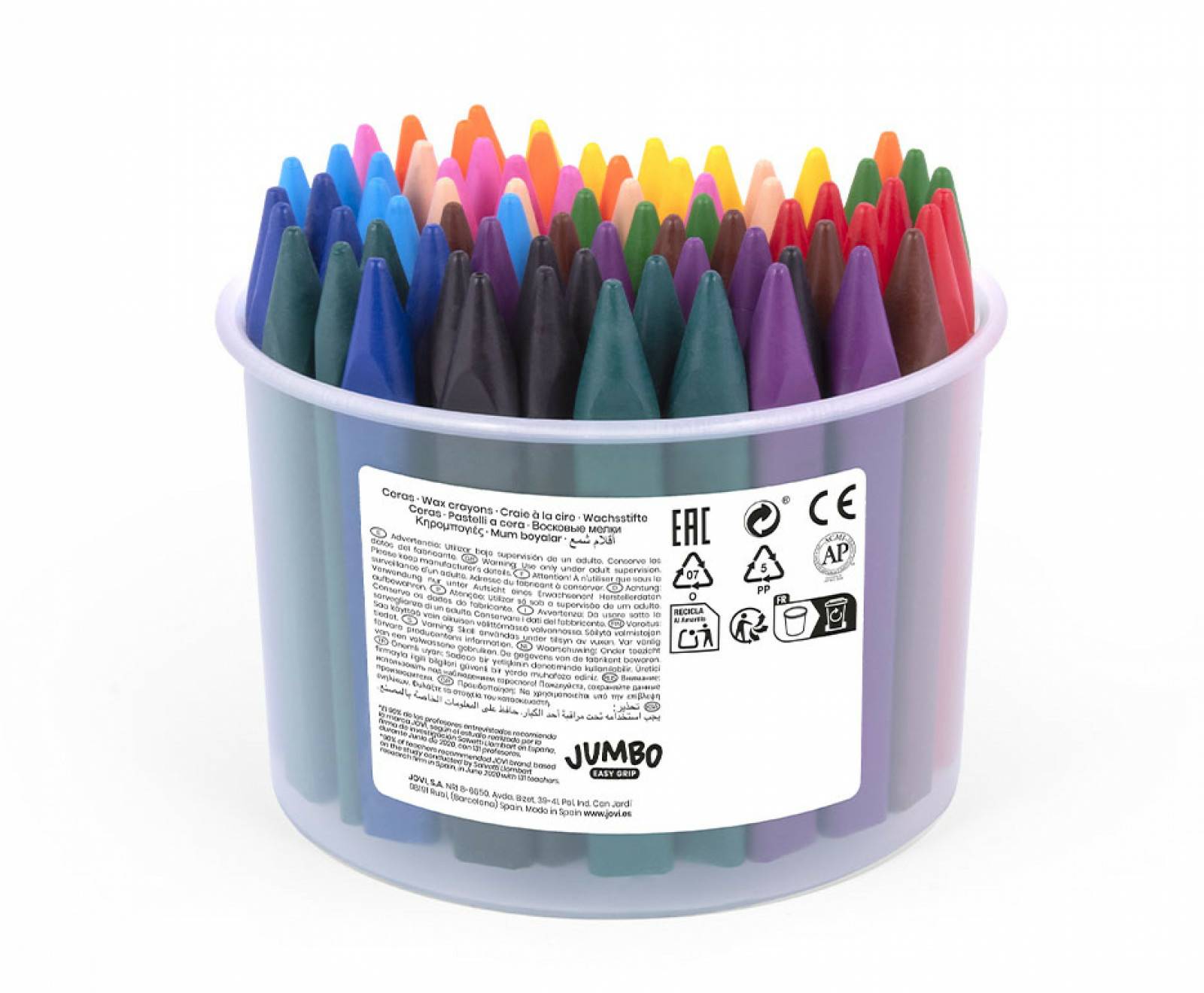Wachsmalstifte Jovicolor dreieckig VE=72 Farben + 2 Spitzer Dose-2