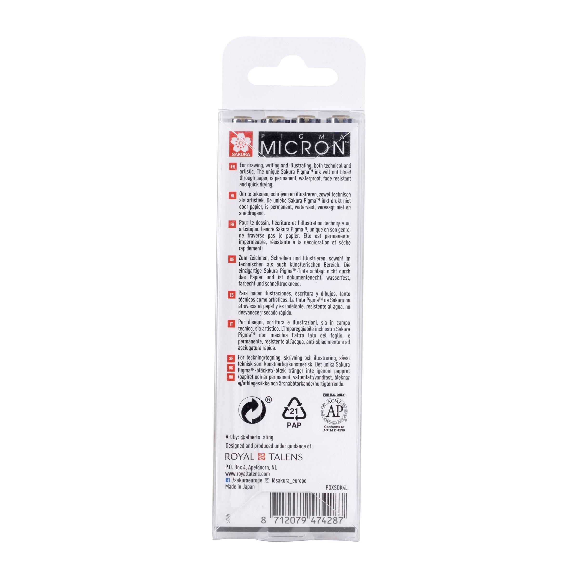 Sakura Pigma Micron, Hellgrau, Fein, Kunststoff, Rund, Tinte auf Wasserbasis, 0,6 mm-1
