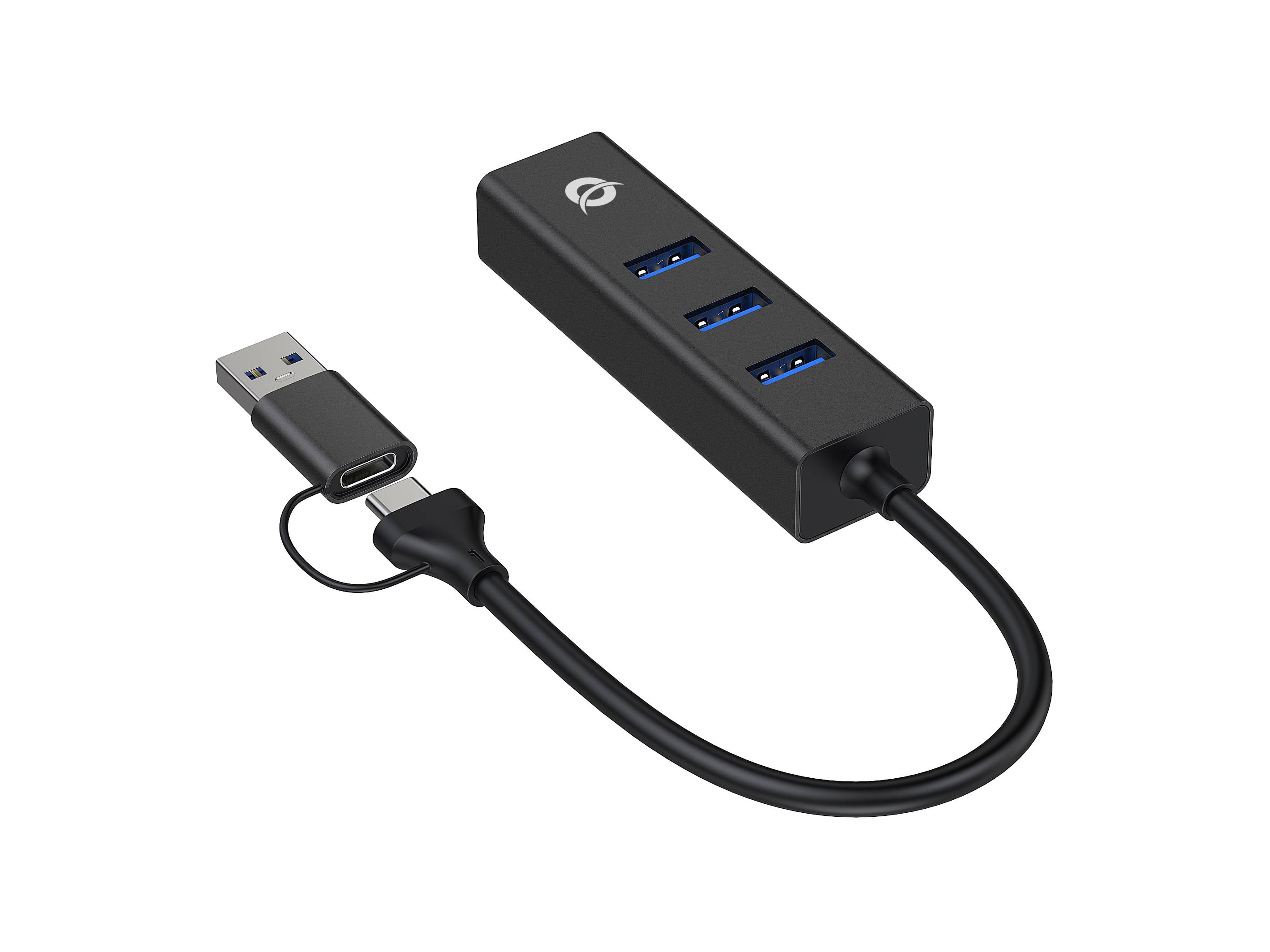 CONCEPTRONIC Adapter USB-C/-A3.0->3xUSB-A/GbE 5Gbs 0.18m sw / Konverter USB-0