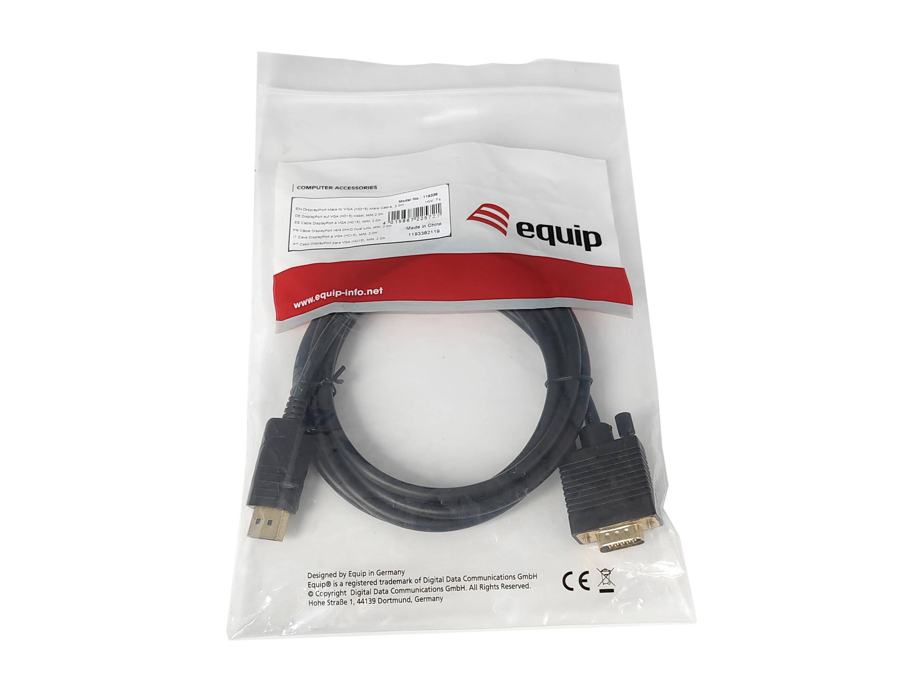 Equip DisplayPort auf VGA (HD15) Kabel - M/M - 2 m - VGA (D-Sub) - DisplayPort --3