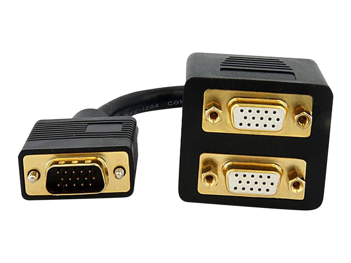 StarTech.com 30cm VGA auf 2x VGA Splitter-Kabel - St/Bu - VGA HD15 Y-Verteiler S-2
