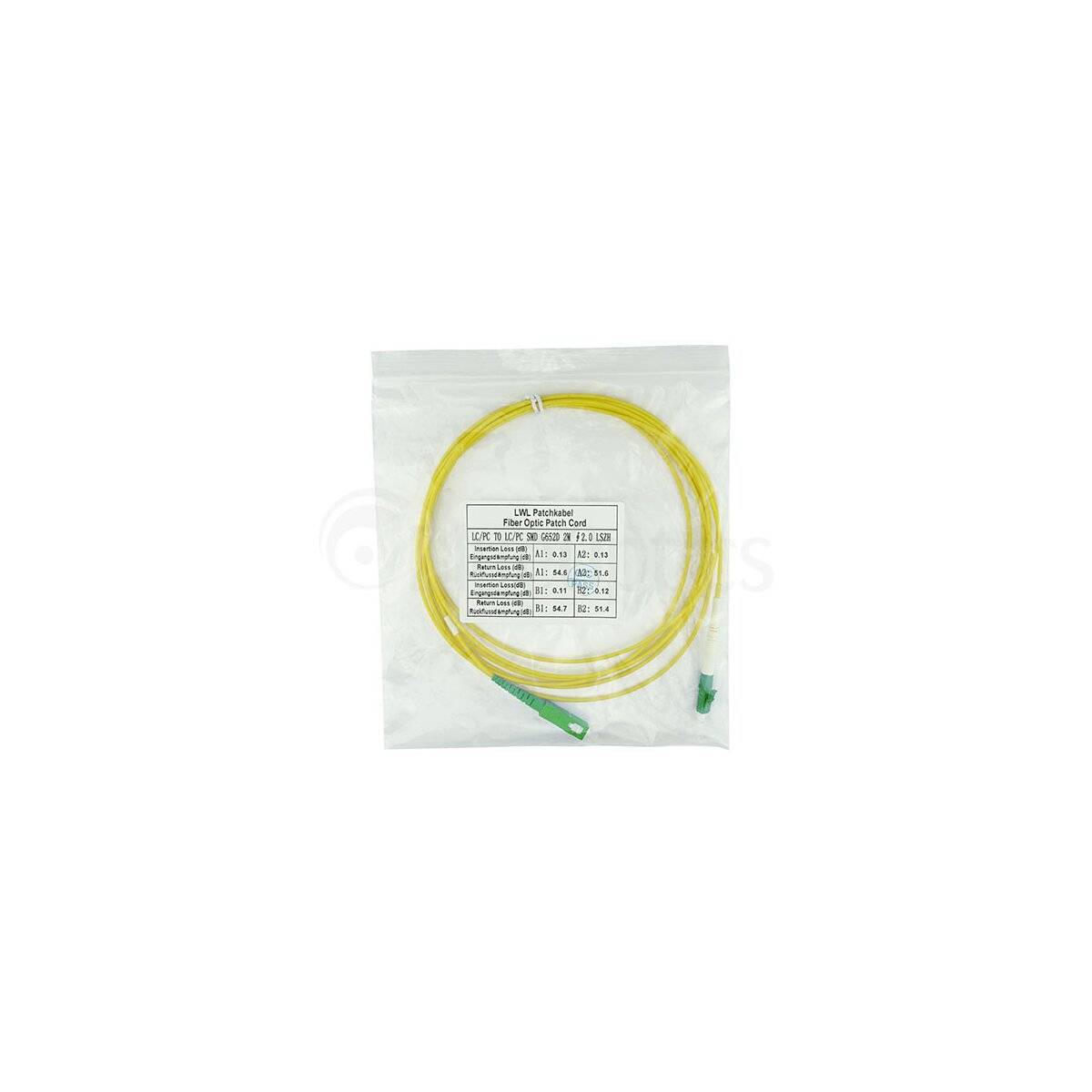 BlueOptics Simplex LWL Patchkabel LC/APC-SC/APC Singlemode 15 Meter-3