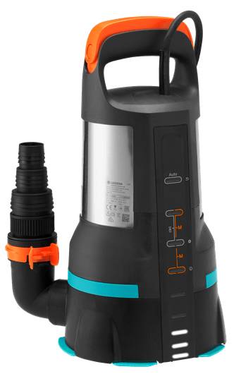 Gardena 19500 Aquasensor, 860 W, AC, 1 bar, 19500 l/h, IPX8, Schwarz, Grün, Edelstahl-1