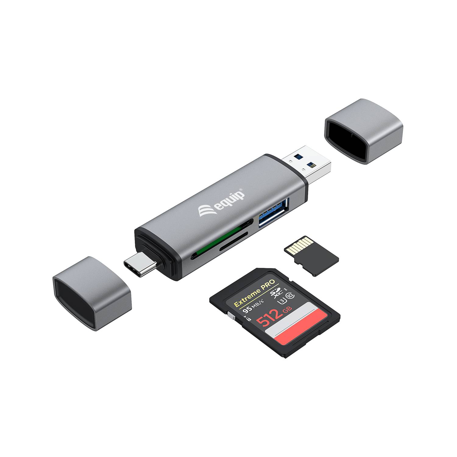 Equip Kartenleser mit Usb 3.0-Hub - Otg - MicroSD TransFlash - MicroSDHC - SD - SDHC - Card-Reader - High Capacity SD (M-3