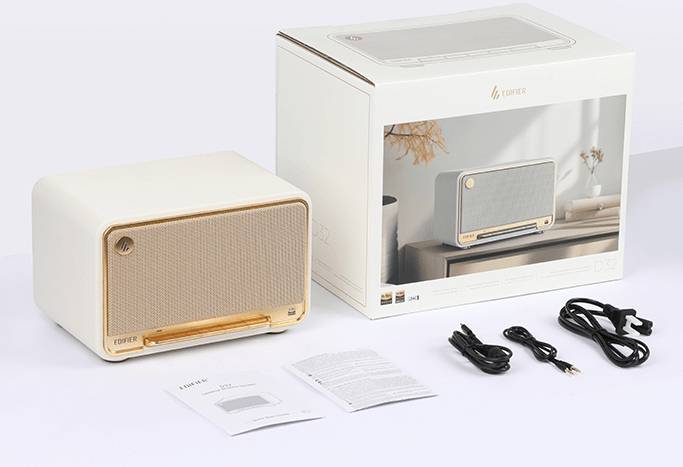 Edifier D32 Multiroom-fähiger WiFi Speaker Bluetooth weiß retail Multimedia-Technik Aktivboxen-1