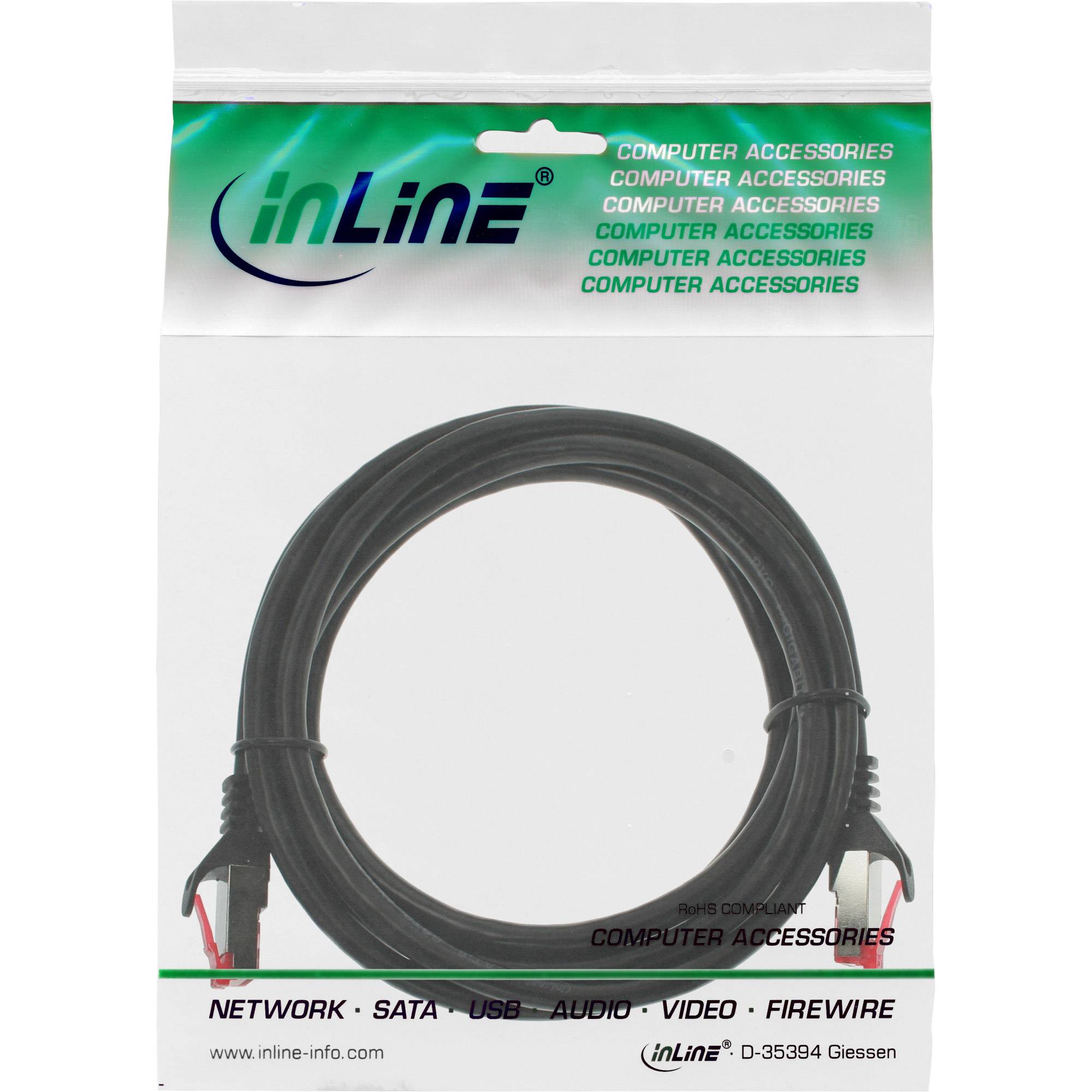 InLine® Patchkabel, S/FTP (PiMf), Cat.6, 250MHz, PVC, Kupfer, schwarz, 3m-2