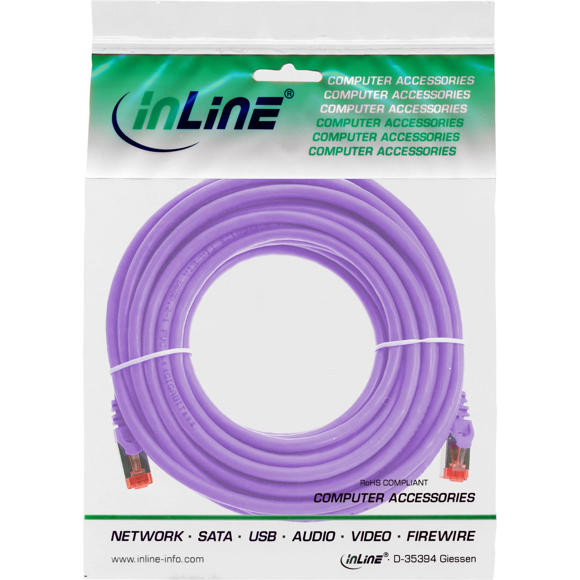 InLine® Patchkabel, S/FTP (PiMf), Cat.6, 250MHz, PVC, Kupfer, purple, 5m-2