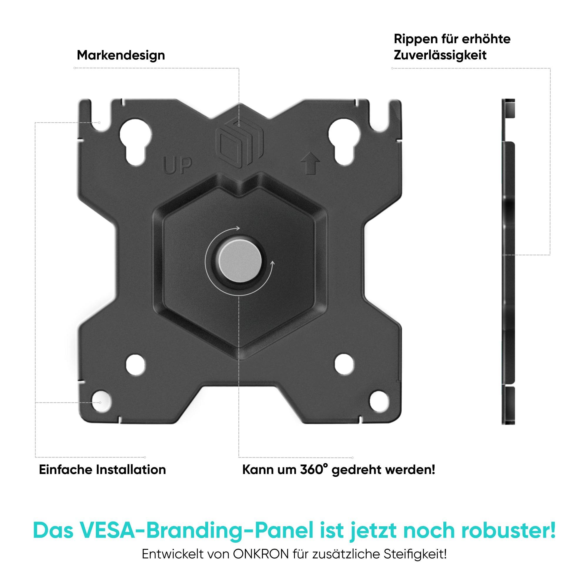 Symbolbild für ONKRON Doppel Monitorhalterung für 2 Monitore 13-34", bis 8 kg, VESA 75x75 & 100x100, D208E