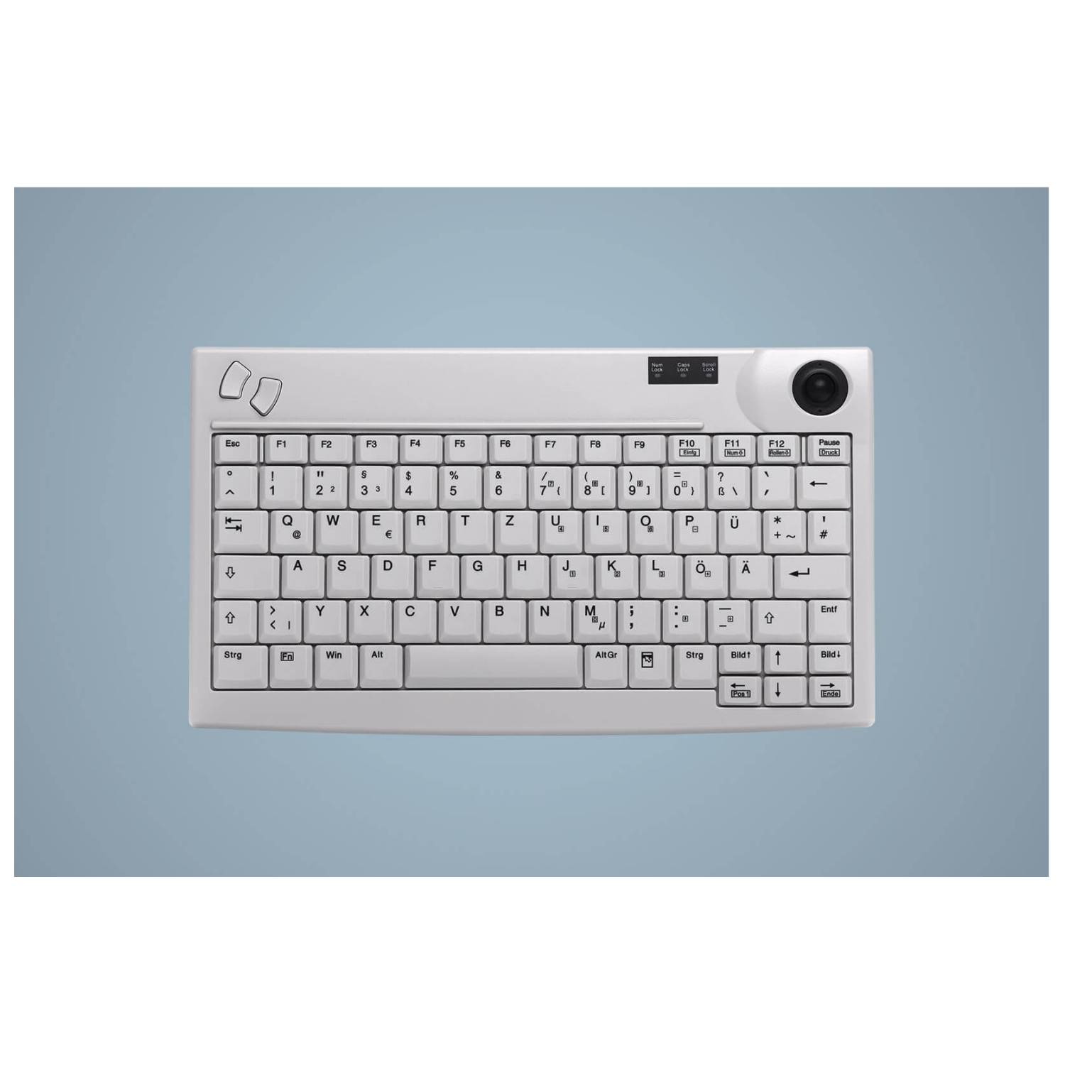 Cherry INDUSTRY 4.0 MINI TRACKBALL KEYBOARD USB LIGHT GREY-1