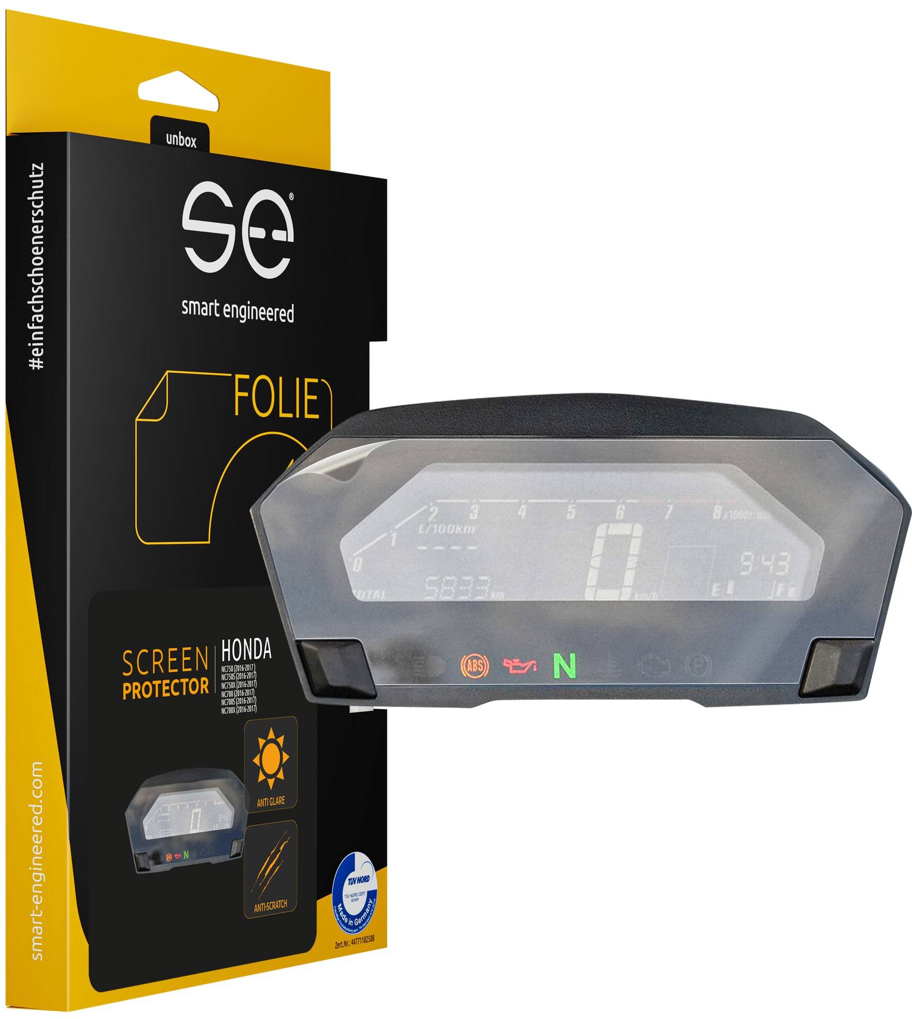 smart.engineered SE-DCP-2-0102-0142-1-M - Displayschutz - Motorrad - Transparent-0