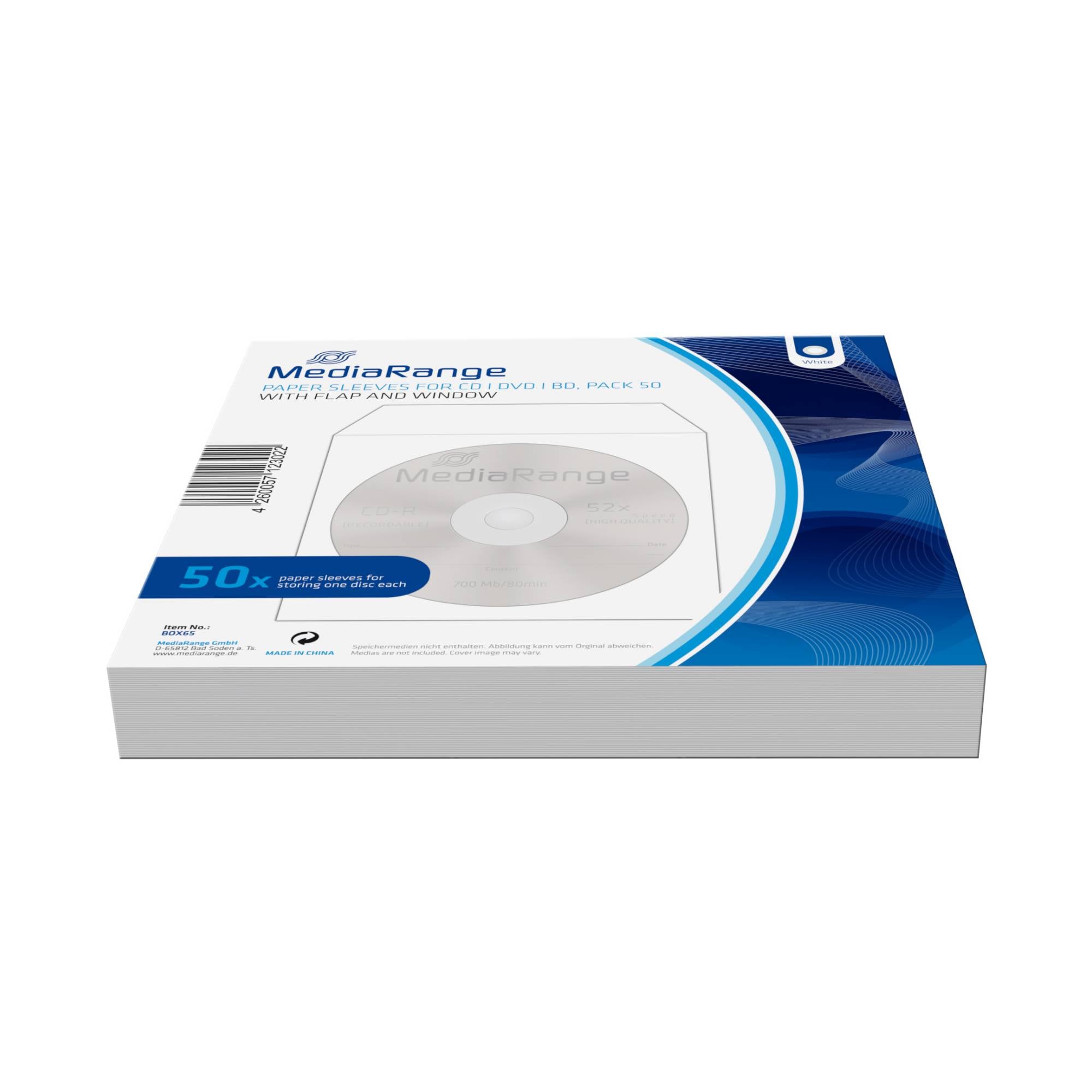 MEDIARANGE BOX62 - Schutzhülle - 1 Disks - Weiß - Papier - 120 mm - 125 mm - Pap-1
