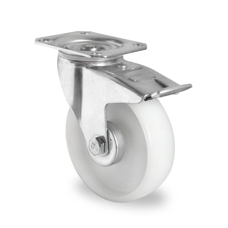 PROMAT Lenkrolle Rad-Ø 200 mm Tragfähigkeit 350 kg mit Totalfeststeller Polyam-2