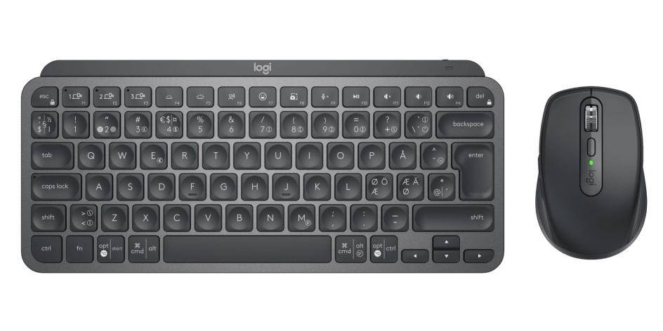 Logitech MX Keys Mini Combo for Business, Kabellos, RF Wireless + Bluetooth, QWERTY, Graphit, Maus e-0