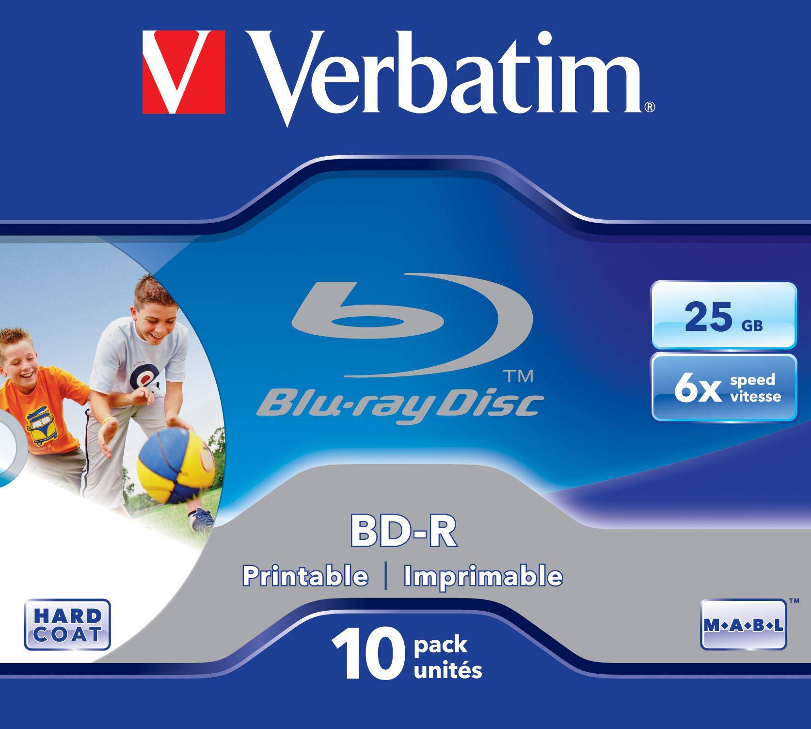Verbatim 10 x BD-R - 25 GB 6x - bedruckbare Oberfläche - Jewel Case (Schachtel)-0