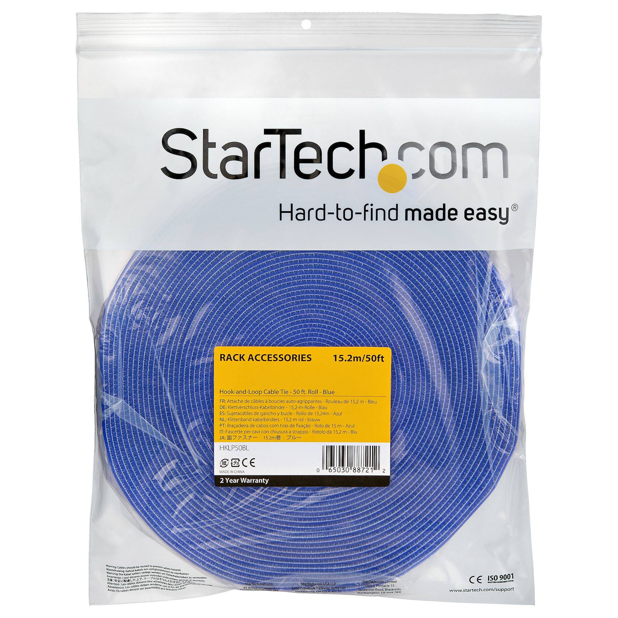 StarTech.com HKLP50BL Klettkabelbinder (15m-3
