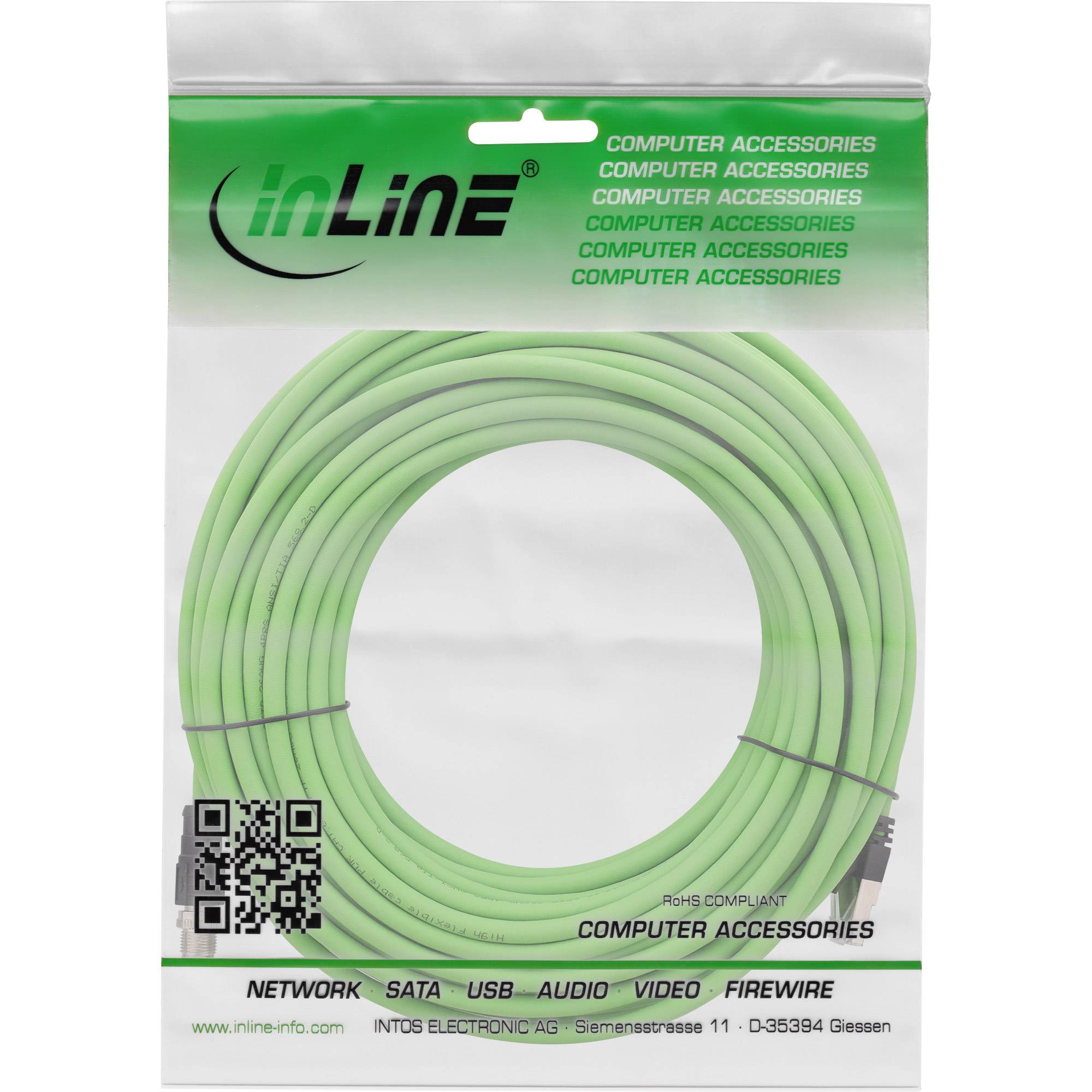 InLine® Industrie Netzwerkkabel, M12 8-pin X-kodiert St. zu RJ45 St. Cat.6A 7,5m Kabel Patchkabel-1
