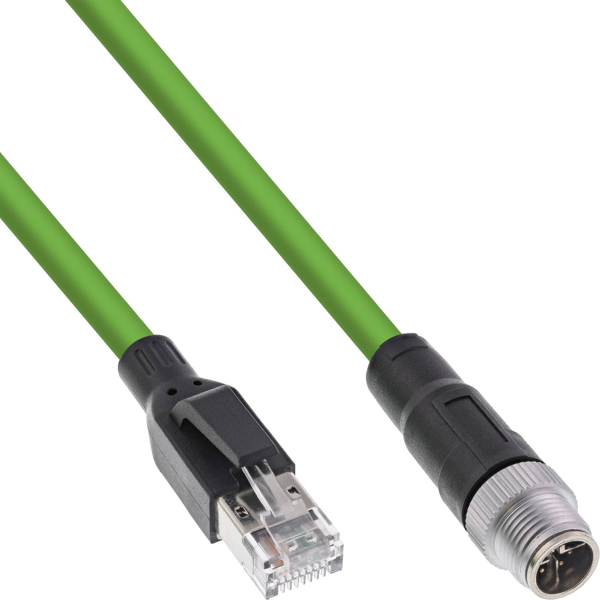 InLine® Industrie Netzwerkkabel, M12 8-pin X-kodiert St. zu RJ45 St. Cat.6A 7,5m Kabel Patchkabel