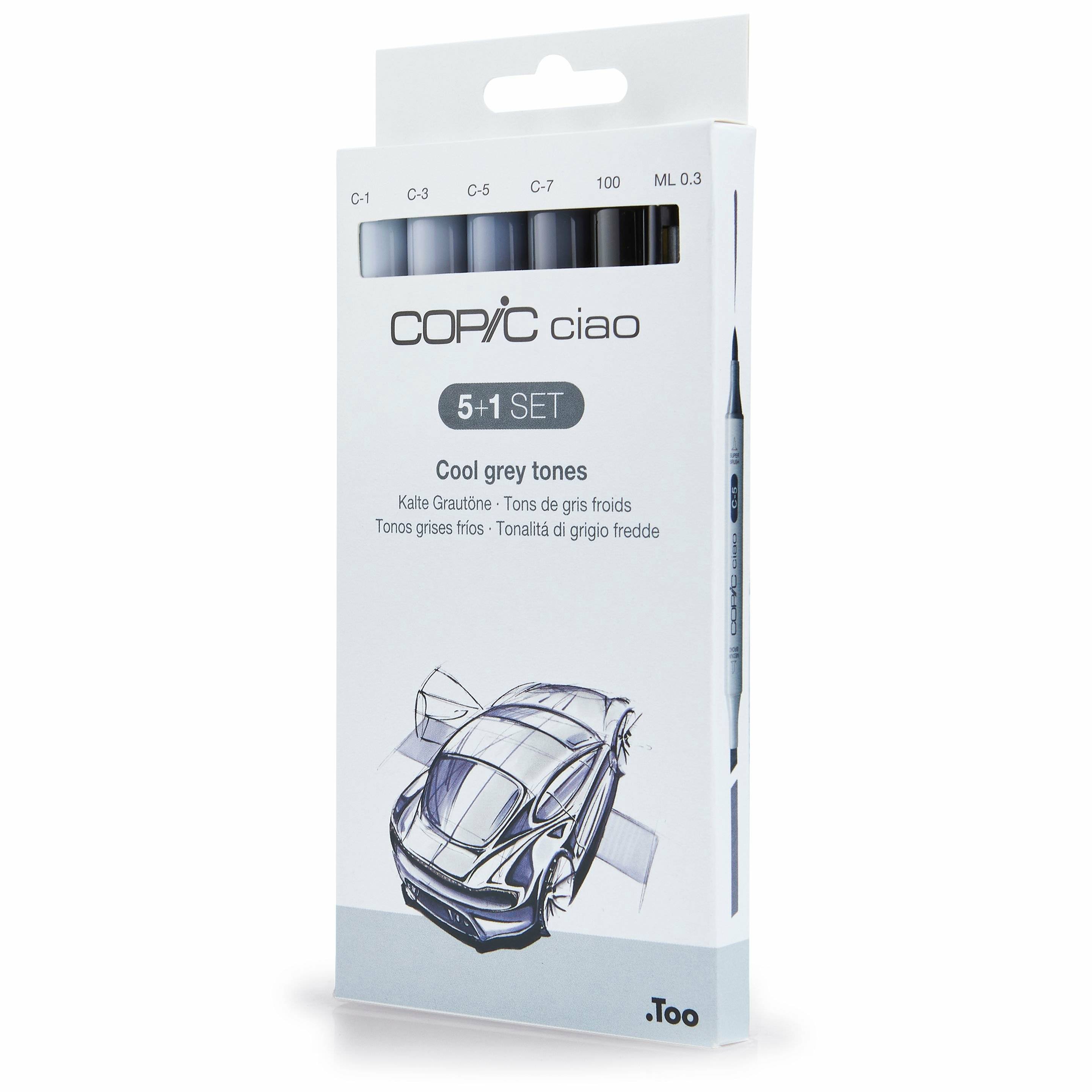 COPIC Marker ciao, 5+1 Set "Cool grey tones"-1