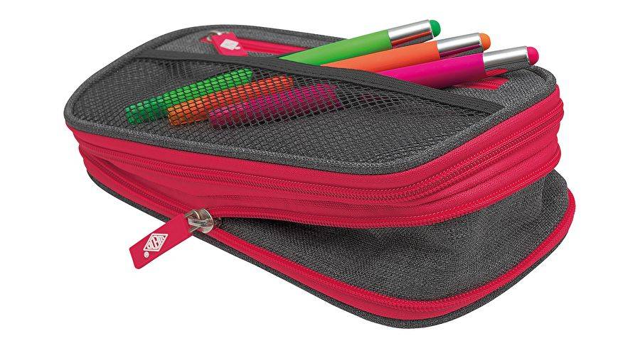 WEDO Mäppchen Schlamperbox Neon, Stretch grau/neon-rosa-1