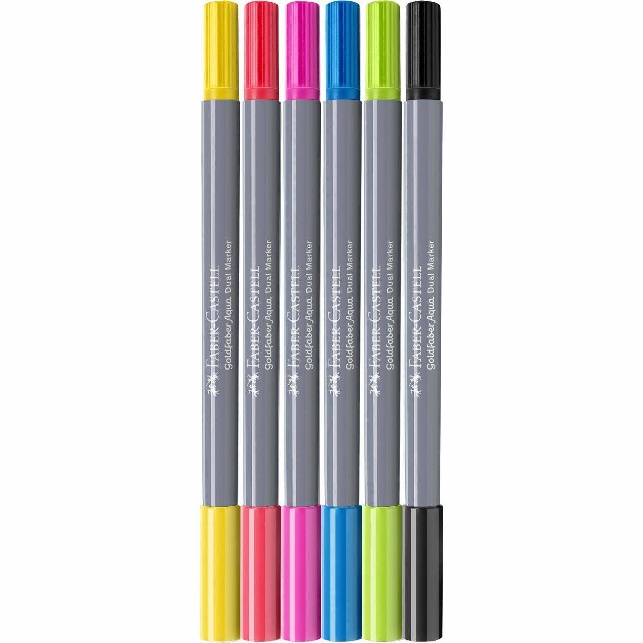 FABER-CASTELL Creative Studio Goldfaber Aqua - Set Pinsel und Fineliner - verschiedene Farben --2
