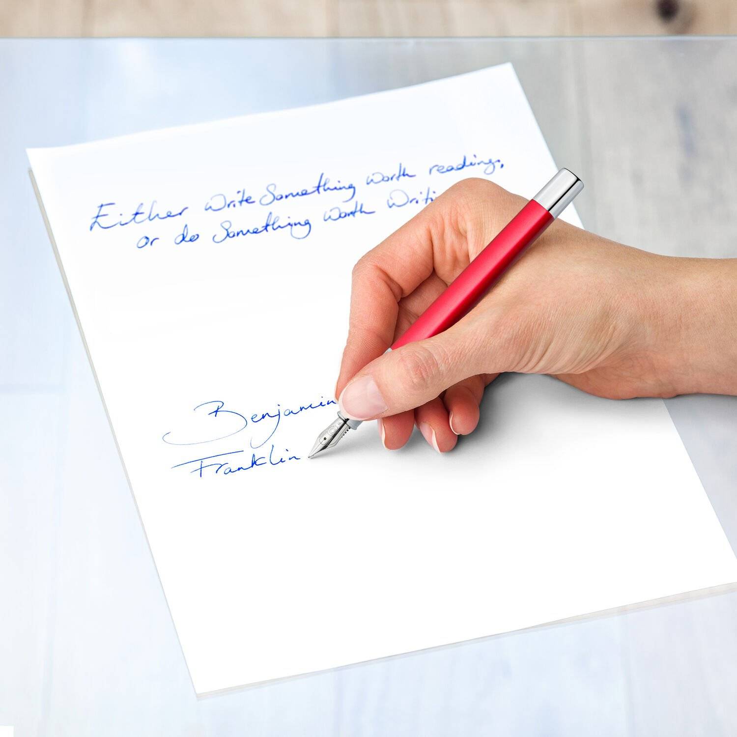 STAEDTLER triplus 474, Rot, Kartuschenfüllsystem, Blau, Metall, Edelstahl, Fein-2