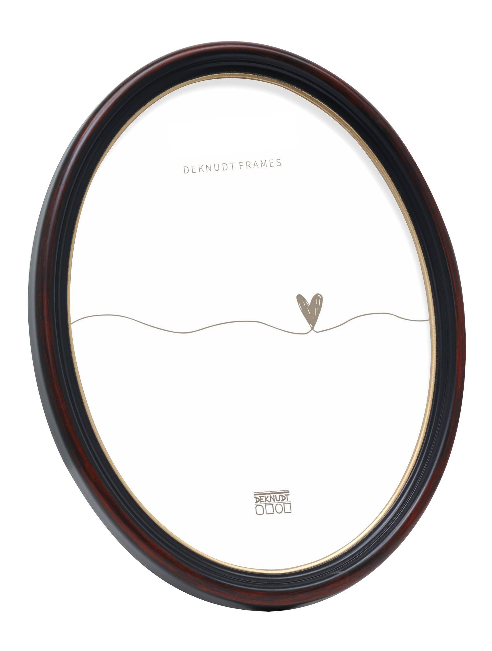Deknudt S100F9, Karton, Glas, Harz, Schwarz, Einzelbilderrahmen, Tisch, Wand, 13 x 18 cm, Oval