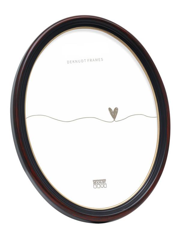 Deknudt S100F9, Karton, Glas, Harz, Schwarz, Einzelbilderrahmen, Tisch, Wand, 13 x 18 cm, Oval