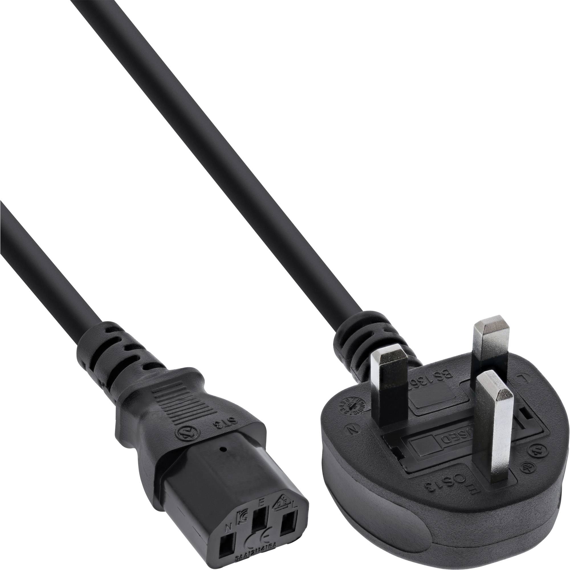 InLine® Netzkabel, Netzstecker England auf Kaltgerätestecker C13, 5m-0