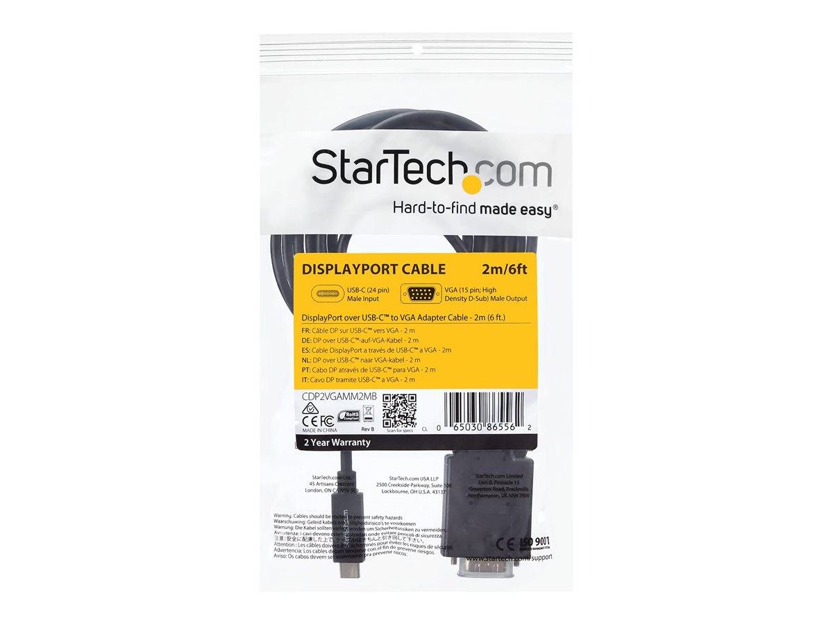 StarTech.com StarTech 2 m USB-C auf VGA Kabel - 1920x1200/1080p USB Typ-C auf VGA Video Aktives Adapter Kabel --1