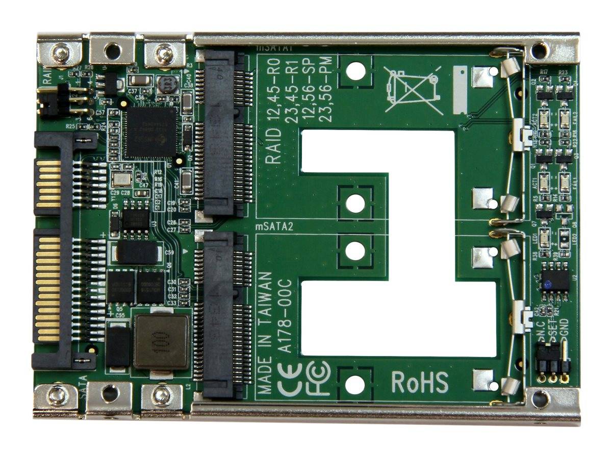 StarTech.com Dual mSATA SSD auf 2,5 SATA Raid Adapter / Konverter - 2-fach mSATA zu 2,5 Zoll (6,4cm)-1