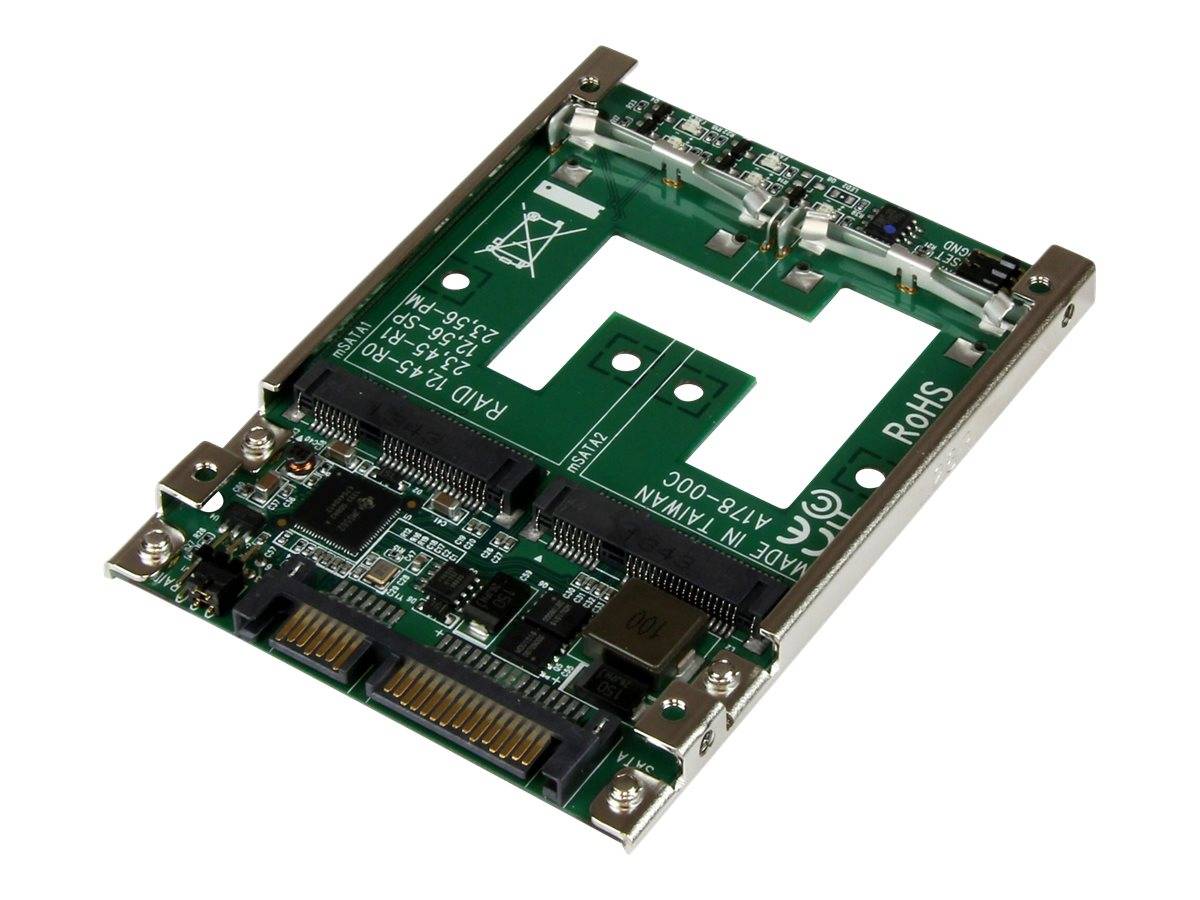 StarTech.com Dual mSATA SSD auf 2,5 SATA Raid Adapter / Konverter - 2-fach mSATA zu 2,5 Zoll (6,4cm)-2