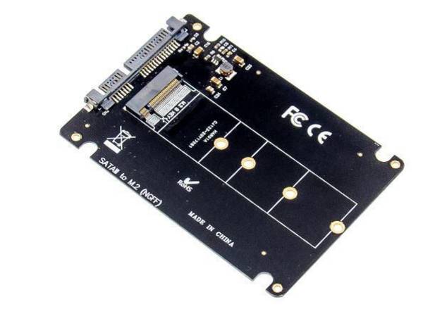 MicroConnect 2.5" SATA to M.2 B Key SSD Adapter Supports M.2 SSD  sizes: 2230, 2242, 2260, 2280